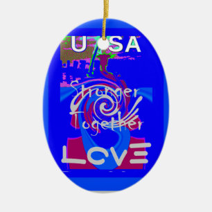 Inspiratie USA We zijn sterker samen met liefde Keramisch Ornament