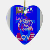 Inspiratie USA We zijn sterker samen met liefde Keramisch Ornament (Rechts)