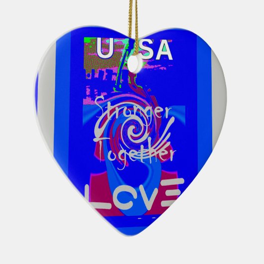 Inspiratie USA We zijn sterker samen met liefde Keramisch Ornament (Rechts)