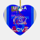 Inspiratie USA We zijn sterker samen met liefde Keramisch Ornament (Voorkant)