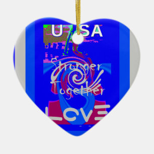 Inspiratie USA We zijn sterker samen met liefde Keramisch Ornament