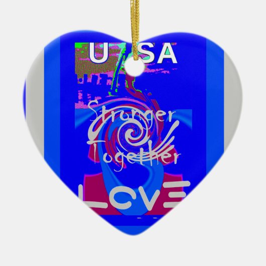 Inspiratie USA We zijn sterker samen met liefde Keramisch Ornament (Voorkant)