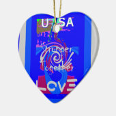 Inspiratie USA We zijn sterker samen met liefde Keramisch Ornament (Links)