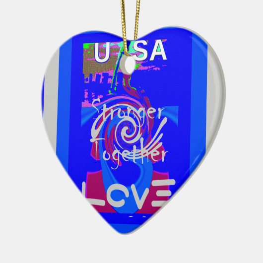 Inspiratie USA We zijn sterker samen met liefde Keramisch Ornament (Links)