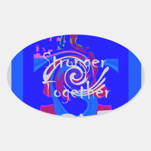 Inspiratie USA We zijn sterker samen met liefde Ovale Sticker