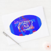 Inspiratie USA We zijn sterker samen met liefde Ovale Sticker (Envelop)