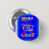 Inspiratie USA We zijn sterker samen met liefde Ronde Button 5,7 Cm (Voorkant /achterkant)