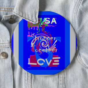 Inspiratie USA We zijn sterker samen met liefde Ronde Button 6,0 Cm