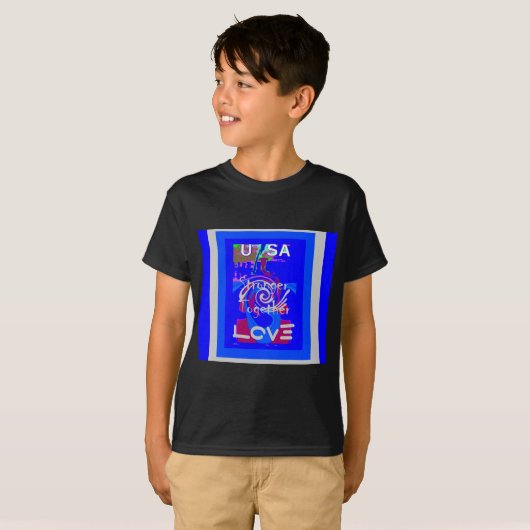 Inspiratie USA We zijn sterker samen met liefde T-shirt (Voorkant volledig)