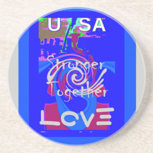 Inspiratie USA We zijn sterker samen met liefde Zandsteen Onderzetter