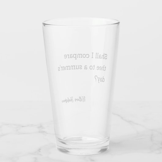 Inspiratie voor Shakespeare Summer's Day Glas (Achterkant)