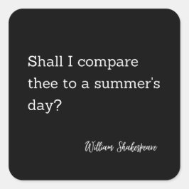 Inspiratie voor Shakespeare Summer's Day Vierkante Sticker
