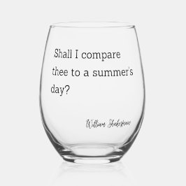 Inspiratie voor Shakespeare Summer's Day Wijnglas Zonder Voet