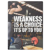 Inspiratie voor vrouwen bij het werken - Zwakte is Klembord (Achterkant)