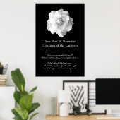 Inspiratie White Rose Poster (Thuiskantoor)
