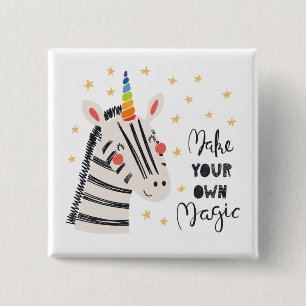 Inspiratie Zebri-maïs Vierkante Button 5,1 Cm