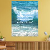 Inspiratie Zee Wave Nautical E.E. Cummings Quote Canvas Afdruk (Insitu (Woonkamer))