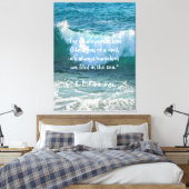 Inspiratie Zee Wave Nautical E.E. Cummings Quote Canvas Afdruk (Insitu (Slaapkamer))
