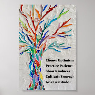 Inspiratieboom met Motiverende Spreuk Poster