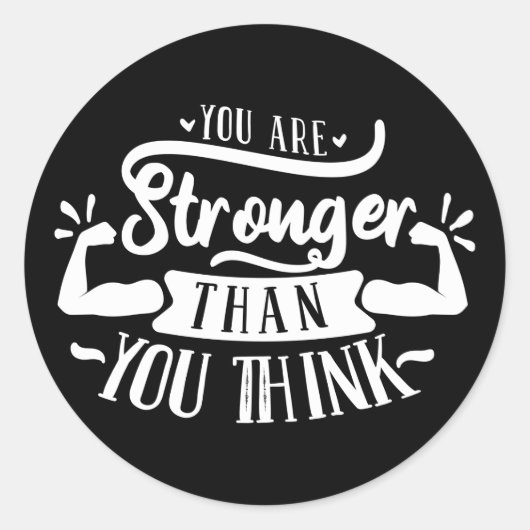 inspiratiebron sterke woordkunst ronde sticker (Voorkant)