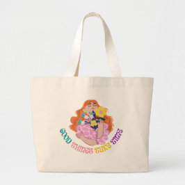 Inspiratief Bloemengemeente Esthetisch Ontwerp Grote Tote Bag