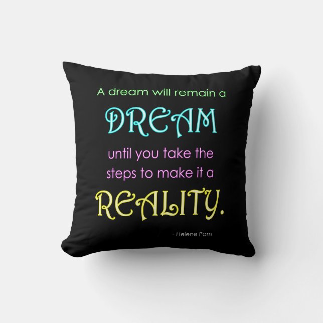 Inspiratief dromenquote kussensloop kussen (Voorkant)