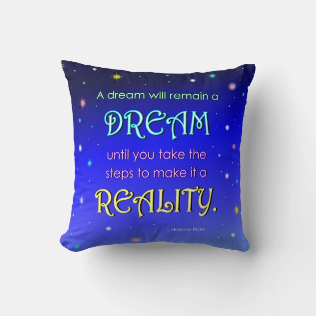 Inspiratief dromenquote-werpkussen kussen (Voorkant)