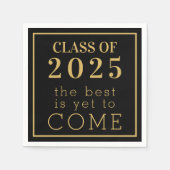 Inspiratief goud zwart afstudeerklas 2023 servet (Voorkant)