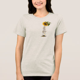 Inspiratief Laat Los en Groei Zonnebloem Typografi Tri-Blend Shirt