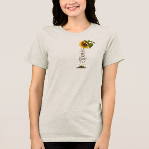 Inspiratief Laat Los en Groei Zonnebloem Typografi Tri-Blend Shirt