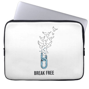 Inspiratief ontwerp met 'Breek Vrij' citaat Laptop Sleeve
