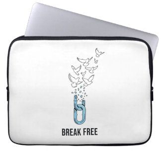 Inspiratief ontwerp met 'Breek Vrij' citaat Laptop Sleeve