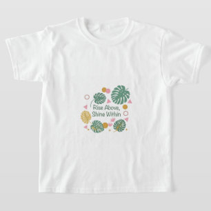 Inspiratief Tropisch Monstera Palmblad Positief T-shirt