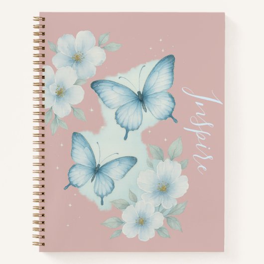 Inspiratief Vlinder Bloem Notitieboek (Voorkant)