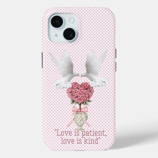Inspiratiegeloof Roze Stip Duif Hart Topiaire Case-Mate iPhone Case (Achterkant)