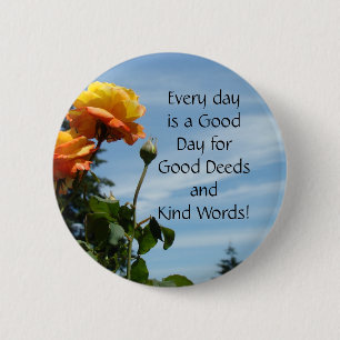 Inspiratieknoppen Goed Doen Soorten Woorden Roos Ronde Button 5,7 Cm