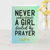 Inspiratiemeisje gevoed door gebed kaart (Gele Bloem)