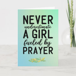 Inspiratiemeisje gevoed door gebed kaart