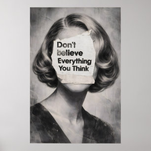 Inspiratieposter met citaat, vintage portret poster