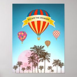 Inspiratieposter met hete luchtballonnen poster