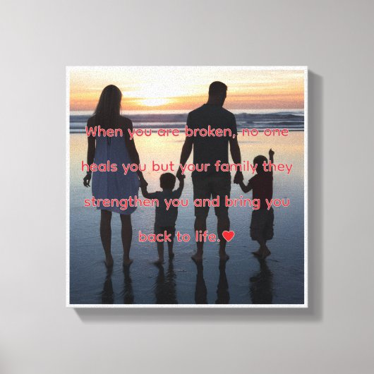 Inspiratieve Gezinsquote Canvas Afdruk (Voorkant)