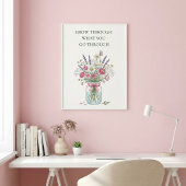 Inspiratieve Poster met Wilde Bloemen in Metselpot