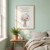 Inspiratieve Poster met Wilde Bloemen in Metselpot