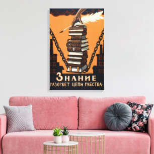 Inspiratievolle Vintage Geletterdheidscampagne Kun Canvas Afdruk