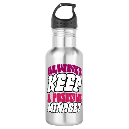 Inspiratiewoorden: "Houd altijd een positieve mind Waterfles (Voorkant)