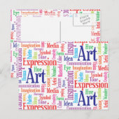 Inspiratiewoorden van een creatieve kunstenaar of briefkaart (Voorkant / Achterkant)