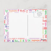 Inspiratiewoorden van een creatieve kunstenaar of briefkaart (Achterkant)