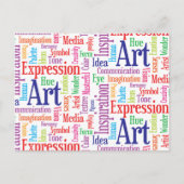 Inspiratiewoorden van een creatieve kunstenaar of  briefkaart (Voorkant)