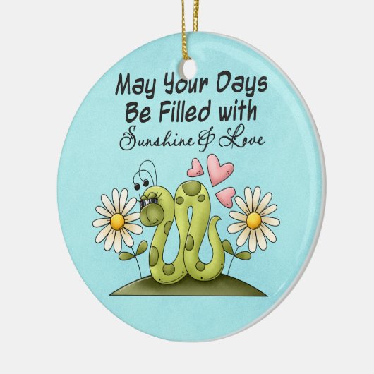 Inspiratieworm-versiering Keramisch Ornament (Links)