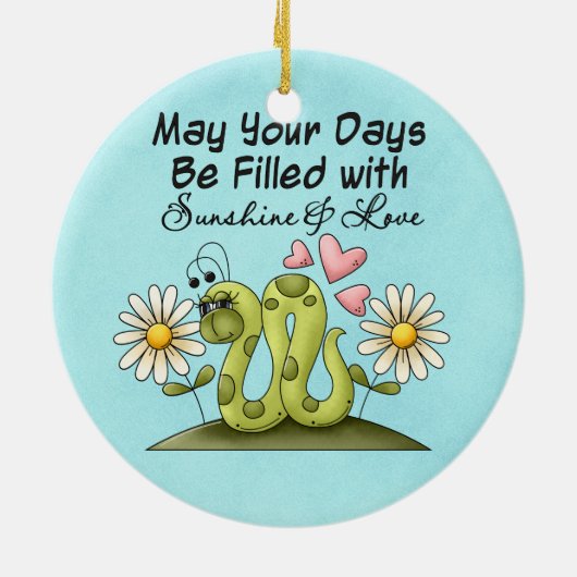 Inspiratieworm-versiering Keramisch Ornament (Achterkant)